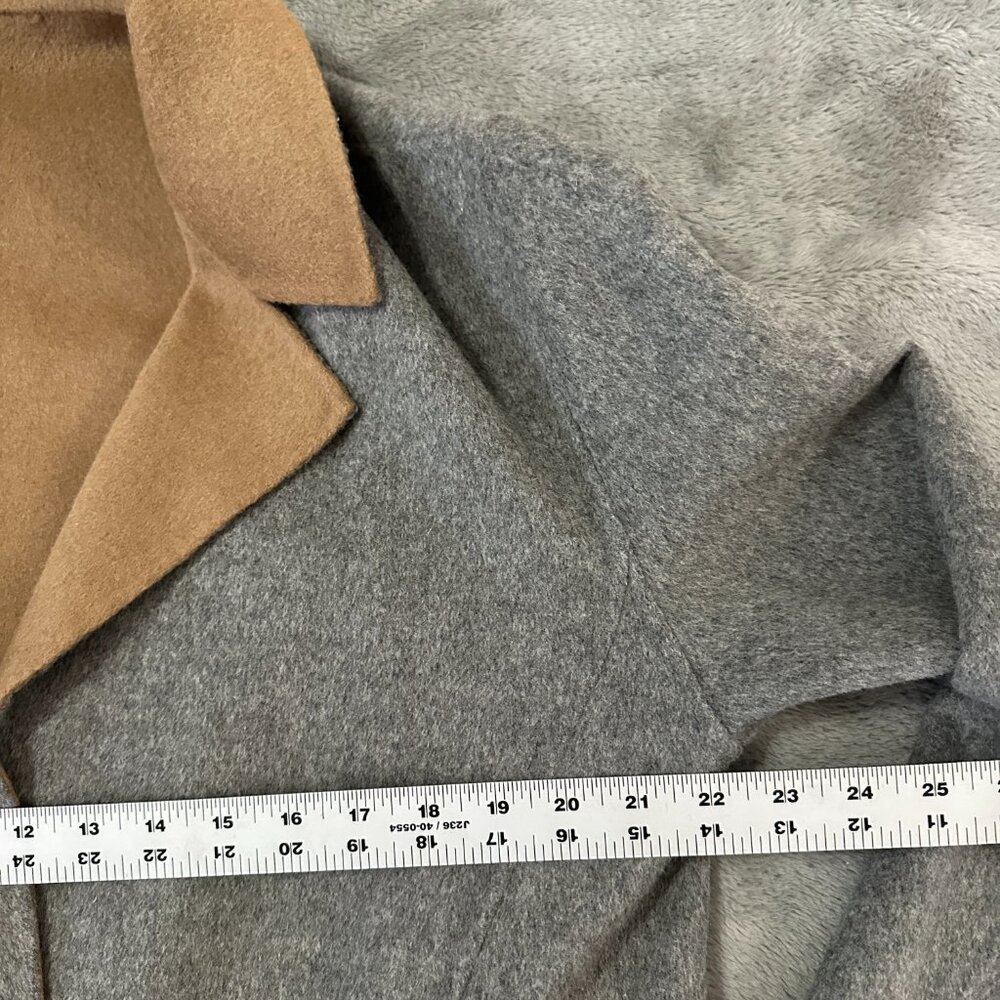 Rag & Bone Gray Tan Reversible Wool Blend Belted Trench Coat Jacket Medium* - Picture 3 of 8